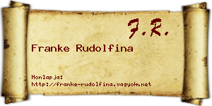 Franke Rudolfina névjegykártya